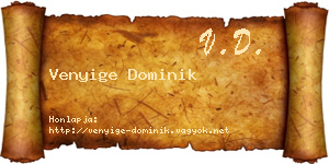 Venyige Dominik névjegykártya